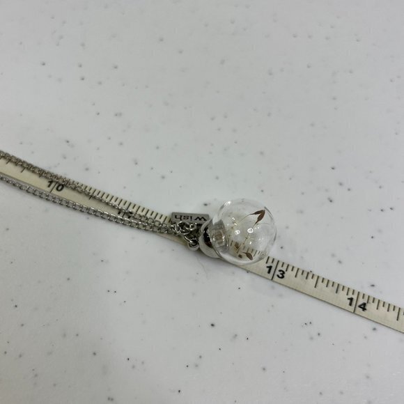 Dandelion Flower Necklace Wish Silver Tone Chain Pendant Preserved‎ White - Picture 5 of 5